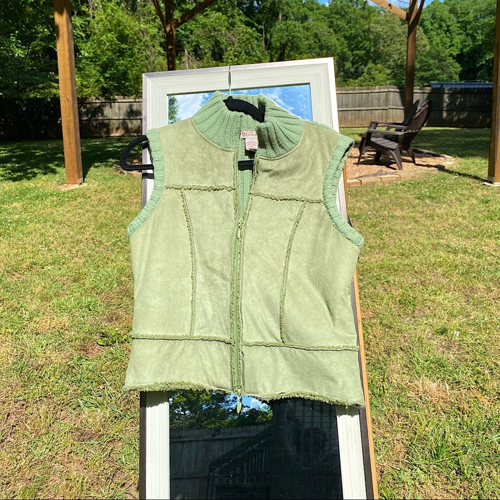 Velvet sage vest. Super comfy and can wear during winter or summer!